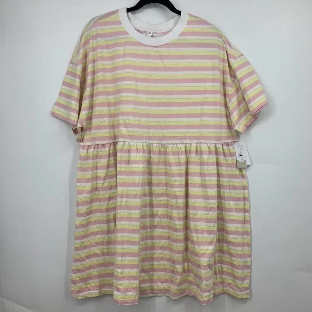 BP‎ Nordstrom Women's Babydoll Organic Cotton Dress In Beige Nougat Size 1X NWT